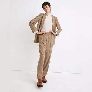 Madewell Huston Pull-On Tapered Pants Zander Gingham Plaid Medium Crop Tapered